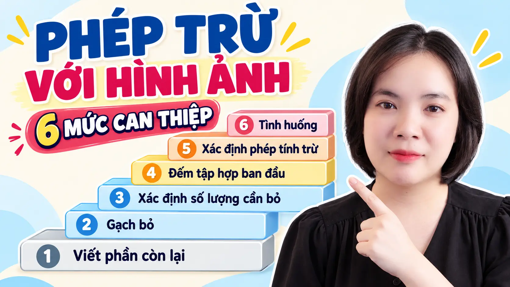 Trẻ nhìn hình viết phép tính trừ
